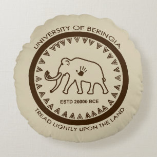 University of Beringia Mammoth Round Cushion