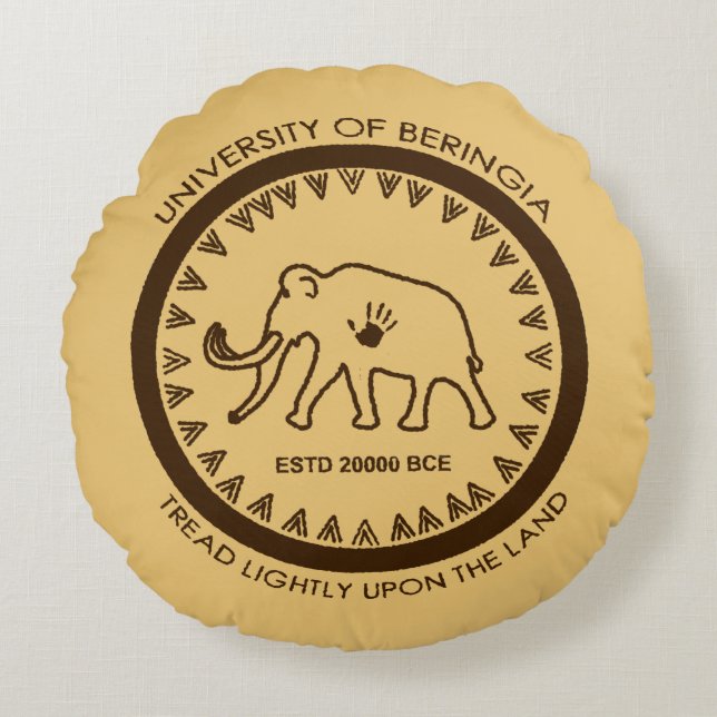 University of Beringia Mammoth Round Cushion (Front)