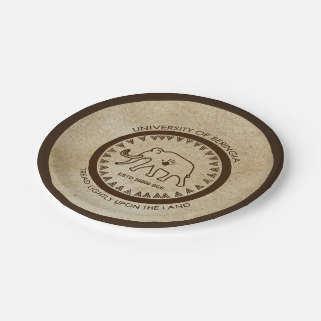 University of Beringia Mammoth Seal Paper Plate (Angled)