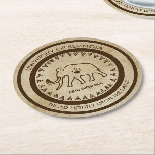 University of Beringia Mammoth Seal Round Paper Coaster