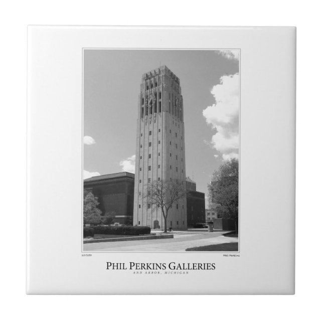 University of Michigan Clock Tower Ceramic Tile (Front)