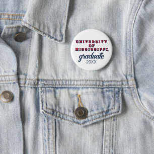 University of Mississippi   Block Type 6 Cm Round Badge