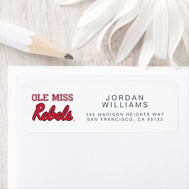 University of Mississippi | Ole Miss Rebels Return Address Label (Insitu)