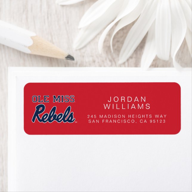 University of Mississippi | Ole Miss Rebels Return Address Label (Insitu)