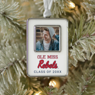 University of Mississippi   Ole Miss Rebels Silver Plated Framed Ornament