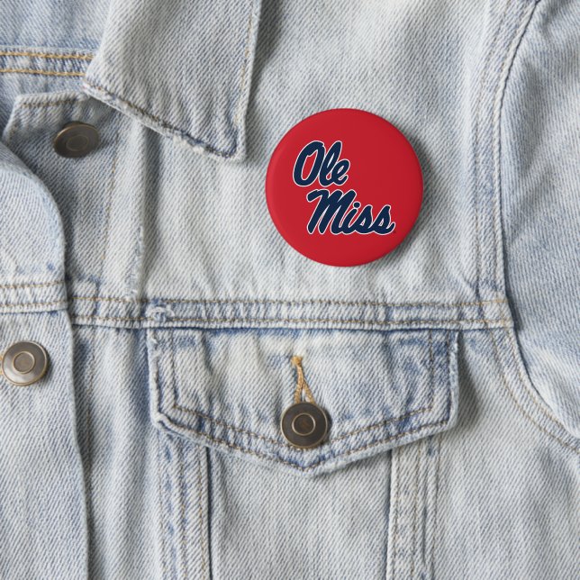 University of Mississippi | Ole Miss Script 4 6 Cm Round Badge (In Situ)