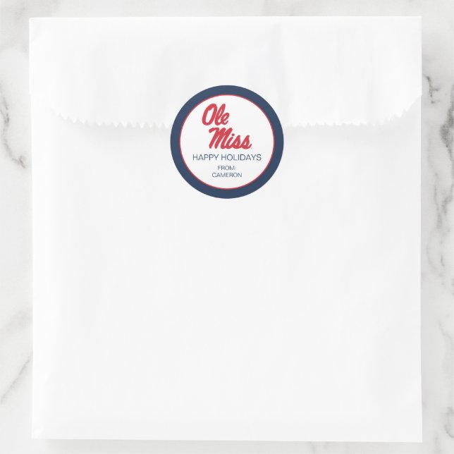 University of Mississippi | Ole Miss Script Classic Round Sticker (Bag)