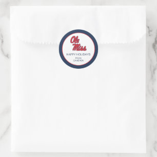 University of Mississippi   Ole Miss Script Classic Round Sticker