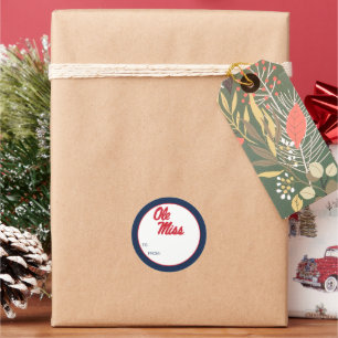 University of Mississippi   Ole Miss Script Classic Round Sticker