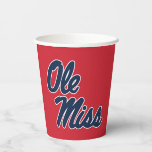 University of Mississippi Ole Miss Script Paper Cups