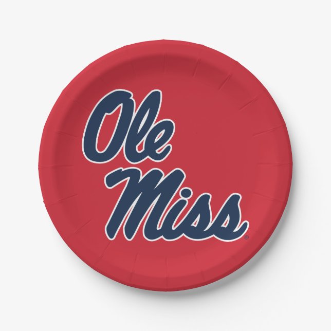 University of Mississippi | Ole Miss Script Paper Plate (Front)