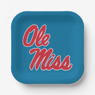 University of Mississippi | Ole Miss Script Paper Plate