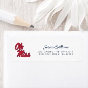 University of Mississippi   Ole Miss Script Return Address Label