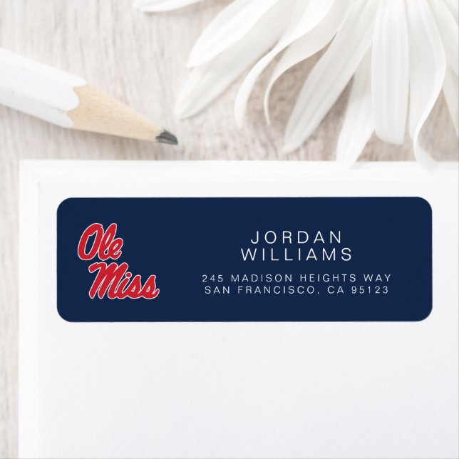 University of Mississippi | Ole Miss Script Return Address Label (Insitu)