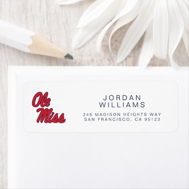University of Mississippi | Ole Miss Script Return Address Label (Insitu)