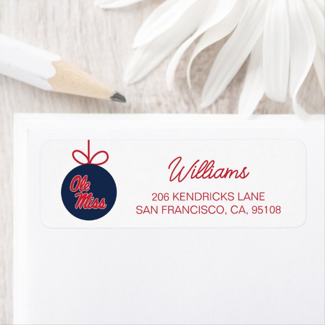 University of Mississippi | Ole Miss Script Return Address Label (Insitu)