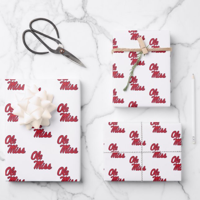 University of Mississippi | Ole Miss Script Wrapping Paper Sheet (Front)