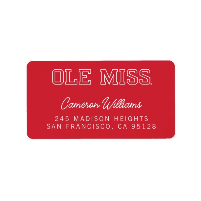 University of Mississippi | Ole Miss Wordmark Label (Front)
