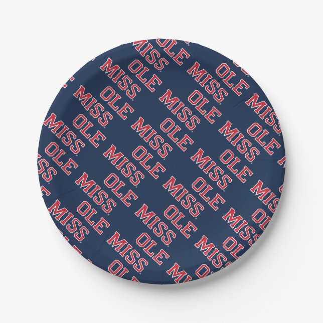 University of Mississippi | Ole Miss Wordmark Paper Plate (Front)