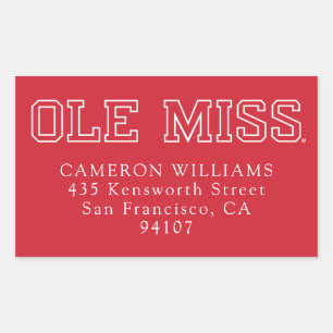 University of Mississippi   Ole Miss Wordmark Rectangular Sticker