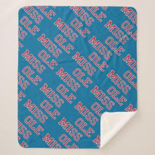 University of Mississippi Ole Miss Wordmark Sherpa Blanket