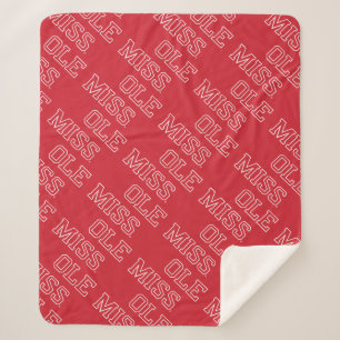 University of Mississippi Ole Miss Wordmark Sherpa Blanket