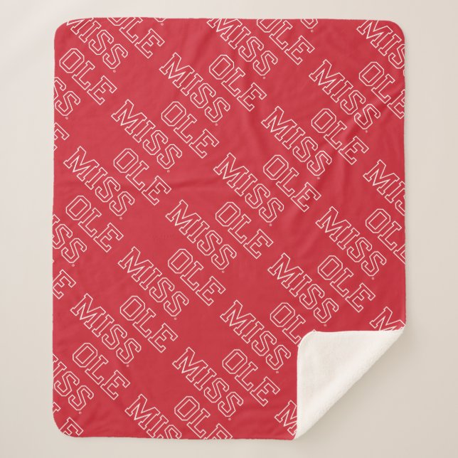 University of Mississippi | Ole Miss Wordmark Sherpa Blanket (Front)