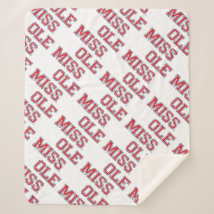 University of Mississippi Ole Miss Wordmark Sherpa Blanket