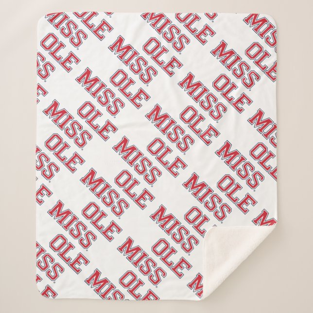 University of Mississippi | Ole Miss Wordmark Sherpa Blanket (Front)