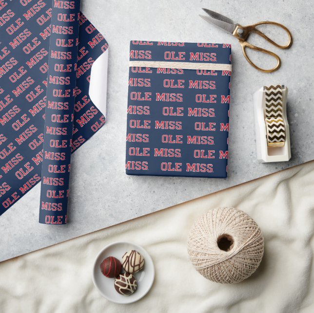 University of Mississippi | Ole Miss Wordmark Wrapping Paper (Crafts)
