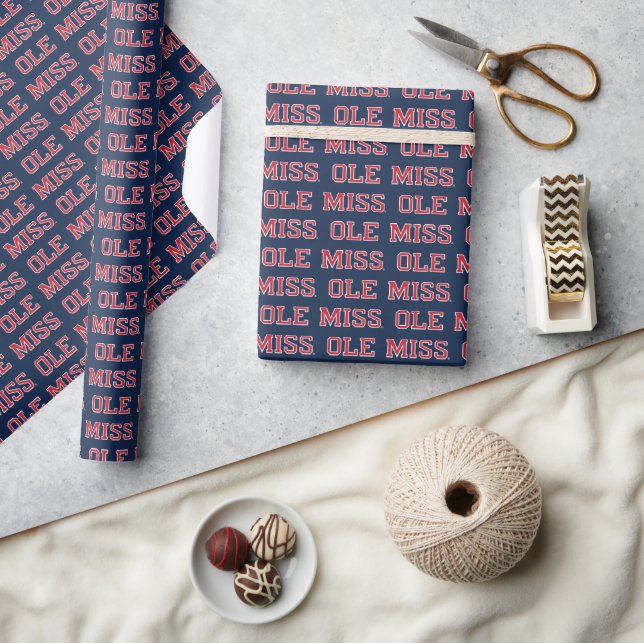 University of Mississippi | Ole Miss Wordmark Wrapping Paper (Crafts)