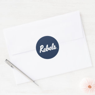 University of Mississippi   Rebels Script Classic Round Sticker