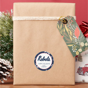 University of Mississippi   Rebels Script Classic Round Sticker