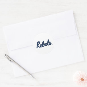 University of Mississippi   Rebels Script Classic Round Sticker