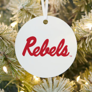 University of Mississippi   Rebels Script Metal Tree Decoration