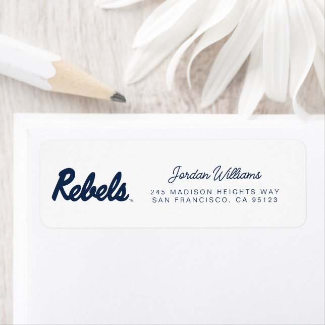University of Mississippi | Rebels Script Return Address Label (Insitu)