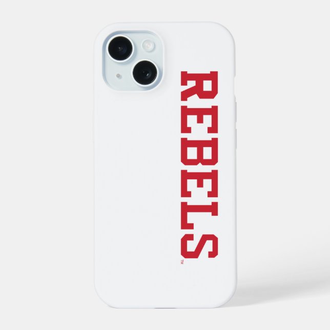 University of Mississippi | Rebels Wordmark iPhone 15 Case (Back)