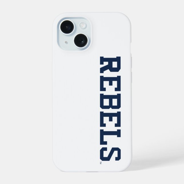 University of Mississippi | Rebels Wordmark iPhone 15 Case (Back)