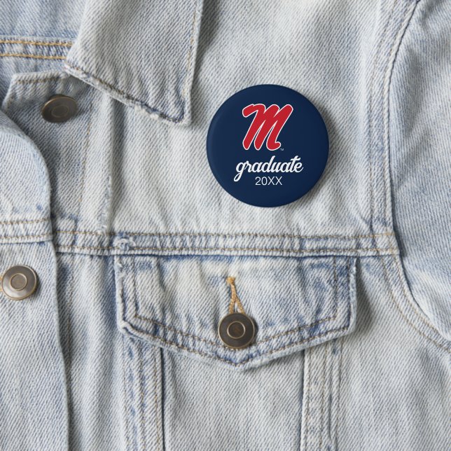 University of Mississippi | Script M 6 Cm Round Badge (In Situ)