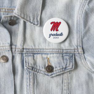 University of Mississippi   Script M 6 Cm Round Badge
