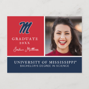 University of Mississippi Script M Announcement Postcard