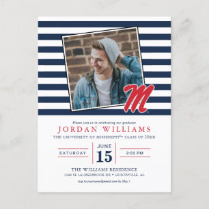 University of Mississippi   Script M Announcement Postcard