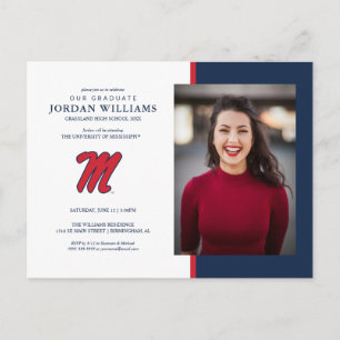 University of Mississippi Script M Announcement Postcard
