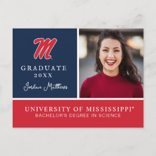 University of Mississippi Script M Announcement Postcard