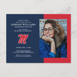 University of Mississippi Script M Announcement Postcard