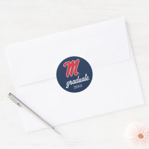 University of Mississippi   Script M Classic Round Sticker