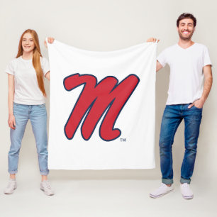 University of Mississippi   Script M Fleece Blanket