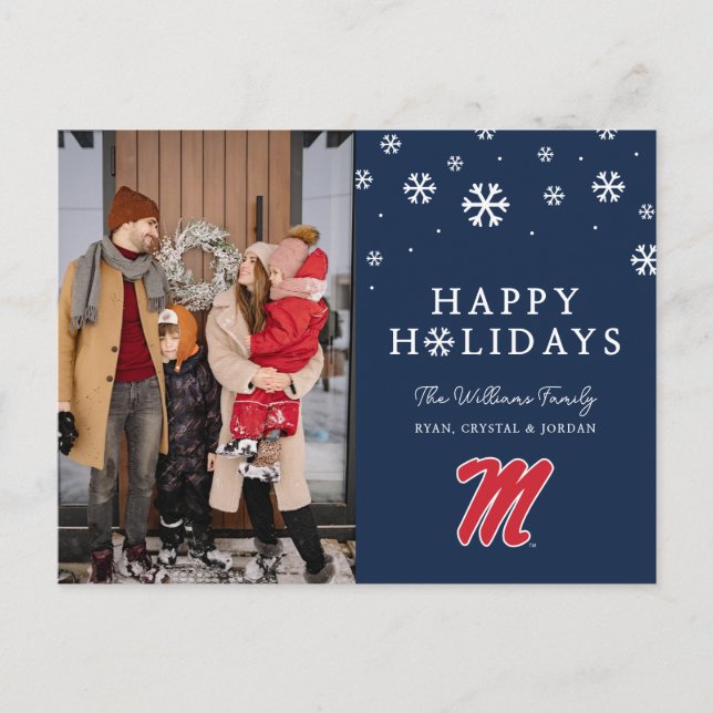 University of Mississippi | Script M Holiday Postcard (Front)