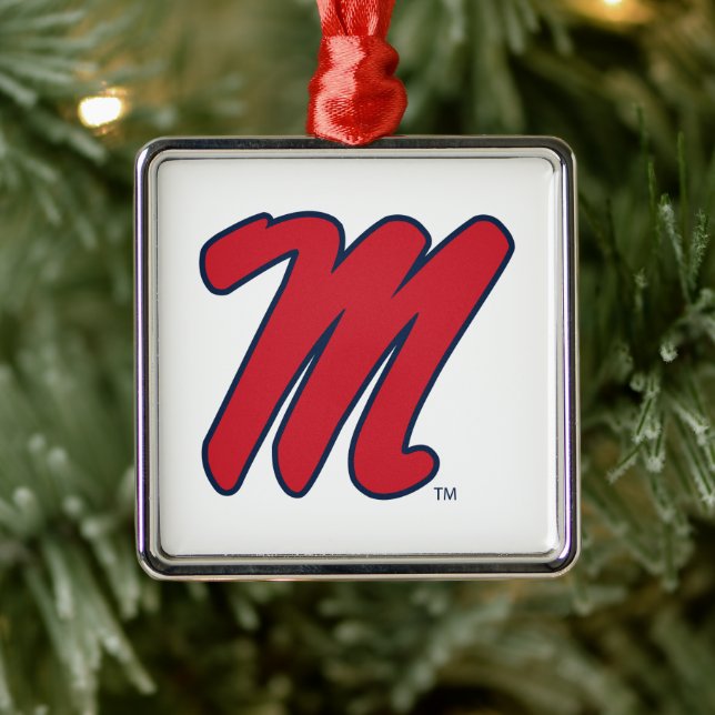 University of Mississippi | Script M Metal Ornament (Tree)