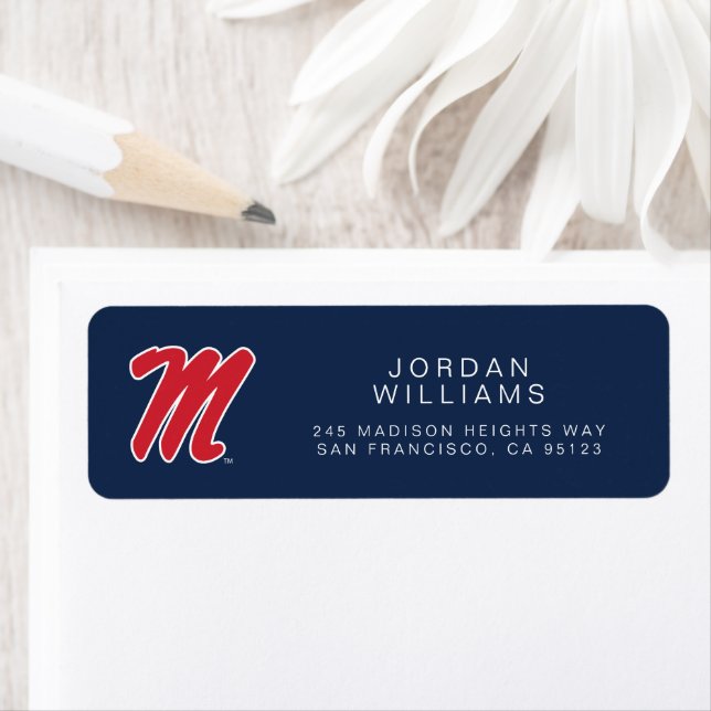 University of Mississippi | Script M Return Address Label (Insitu)